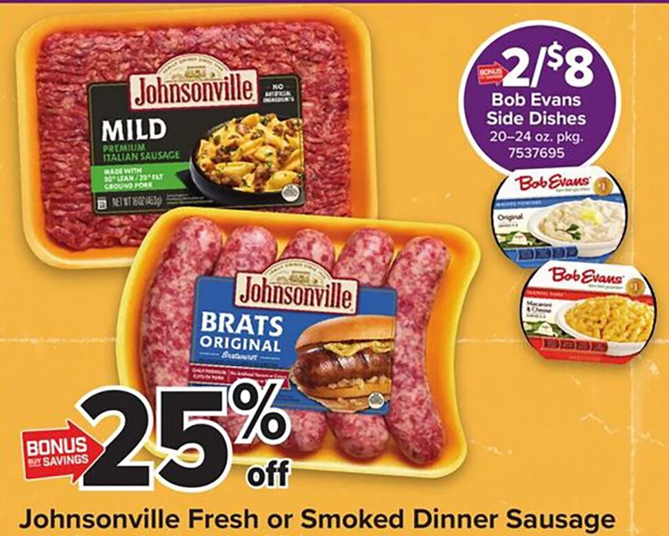 Johnsonville Fresh or Smoked Dinner Sausage or Gilbert's Smoked Dinner Sausage