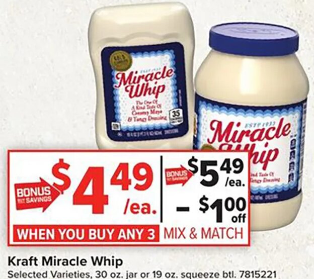 Kraft Miracle Whip at Giant Food