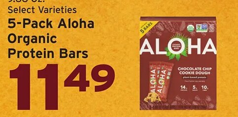 5-Pack Aloha Organic Protein Bars