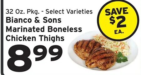 Bianco & Sons Marinated Boneless Chicken Thighs