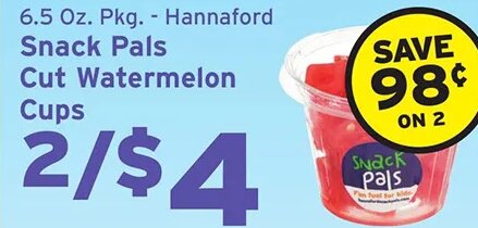 Snack Pals Cut Watermelon Cups at Hannaford
