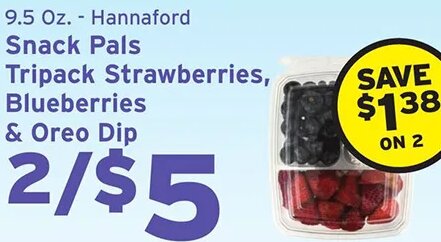 Snack Pals Tripack Strawberries, Blueberries & Oreo Dip at Hannaford