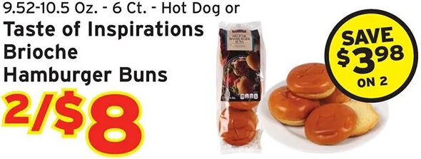 Taste of Inspirations Brioche Hamburger Buns