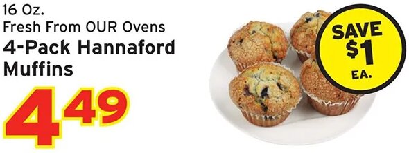 4-Pack Hannaford Muffins