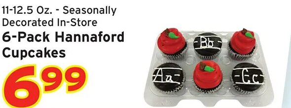 6-Pack Hannaford Cupcakes