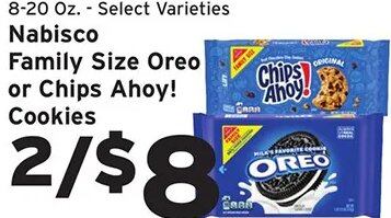 Nabisco Family Size Oreo or Chips Ahoy! Cookies