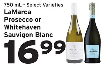 LaMarca Prosecco or Whitehaven Sauvignon Blanc