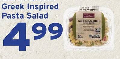 Taste of Inspirations Greek Inspired Pasta Salad