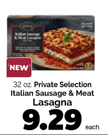 Private Selection Italian Sausage & Meat Lasagna