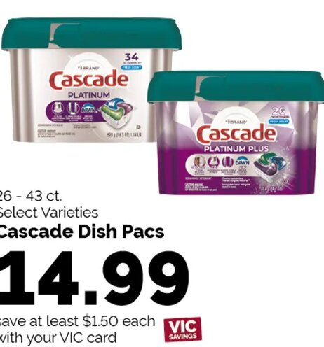 Cascade Dish Pacs at Harris Teeter