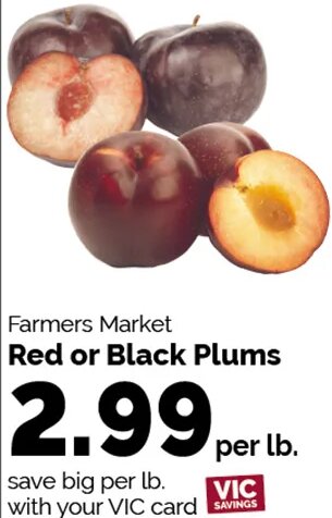 Farmers Market Red or Black Plums
