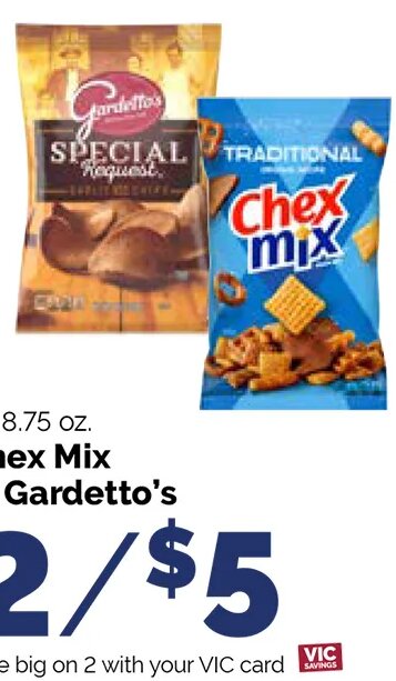 Chex Mix or Gardetto's