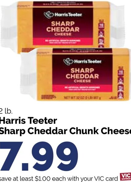 Harris Teeter Sharp Cheddar Chunk Cheese