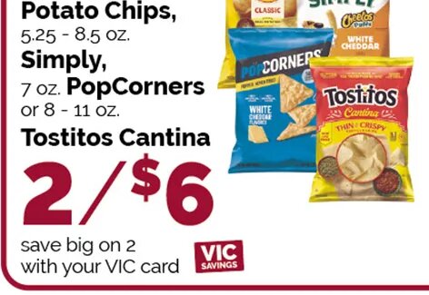 Lay's Potato Chips, Simply, PopCorners or Tostitos Cantina at Harris Teeter