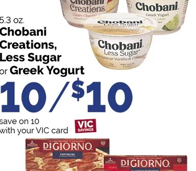 Chobani Creations, Less Sugar or Greek Yogurt
