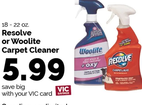 Resolve or Woolite Carpet Cleaner