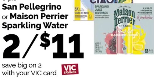 San Pellegrino or Maison Perrier Sparkling Water