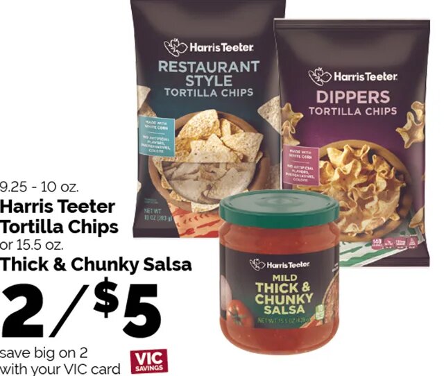 Harris Teeter Tortilla Chips or Thick & Chunky Salsa at Harris Teeter