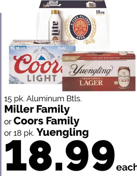 Miller Family or Coors Family or Yuengling at Harris Teeter
