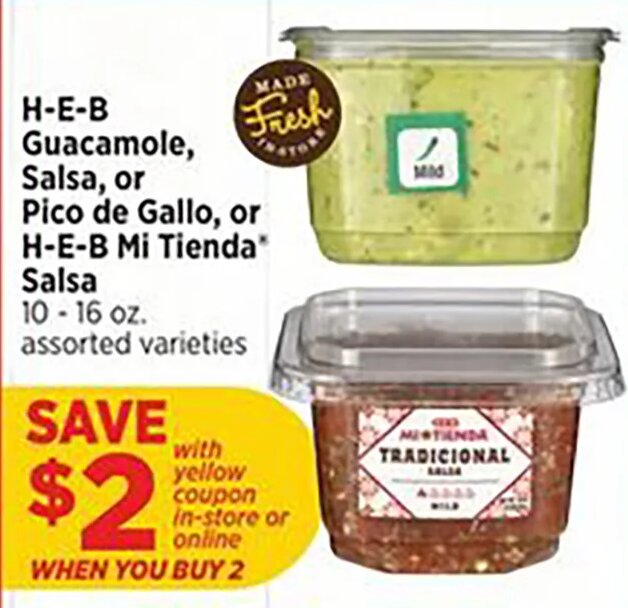 H-E-B Guacamole, Salsa, or Pico de Gallo
