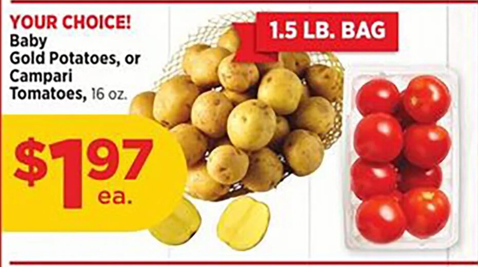 Baby Gold Potatoes or Campari Tomatoes at H-E-B