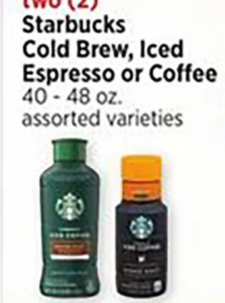 Starbucks Cold Brew, Iced Espresso or Coffee
