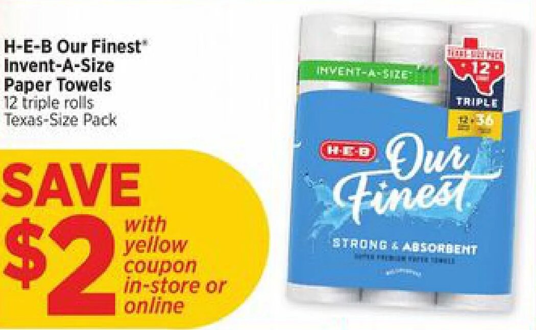 H-E-B Our Finest Invent-A-Size Paper Towels