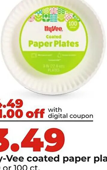 Hy-Vee coated paper plates