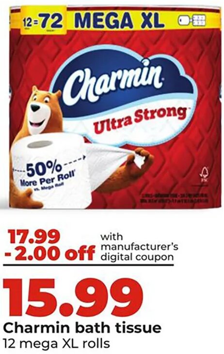 Charmin bath tissue at Hy-Vee