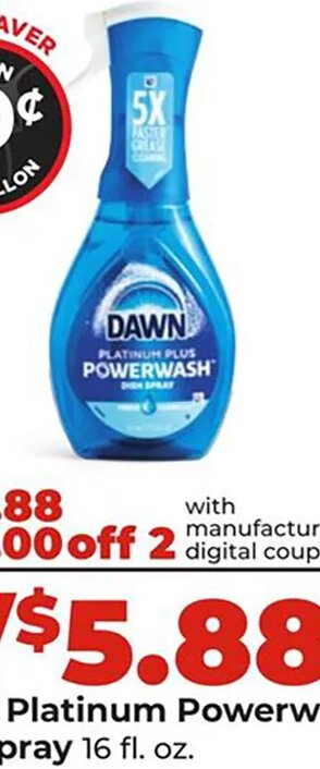 Dawn Platinum Powerwash dish spray at Hy-Vee