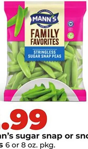 Mann's sugar snap or snow peas