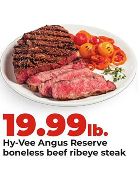 Hy-Vee Angus Reserve boneless beef ribeye steak