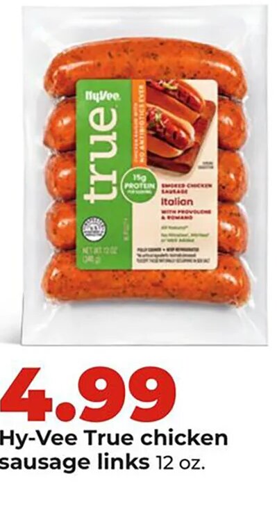 Hy-Vee True chicken sausage links