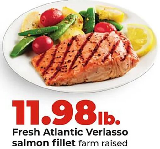 Fresh Atlantic Verlasso salmon fillet at Hy-Vee