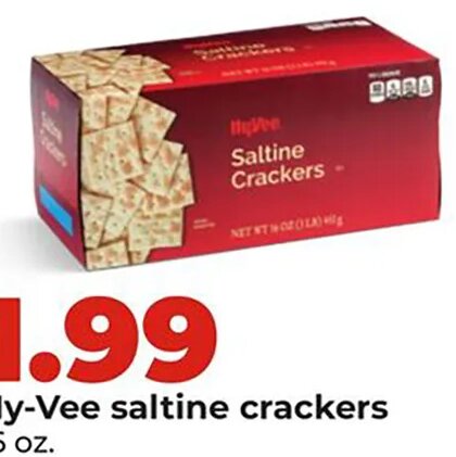 Hy-Vee saltine crackers at Hy-Vee