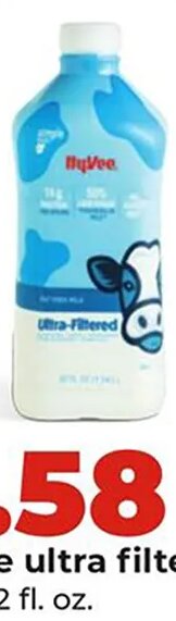 Hy-Vee ultra filtered milk at Hy-Vee