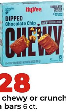 Hy-Vee chewy or crunchy granola bars at Hy-Vee