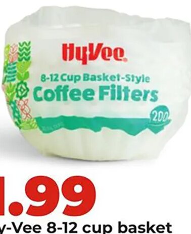 Hy-Vee 8-12 cup basket style coffee filters at Hy-Vee