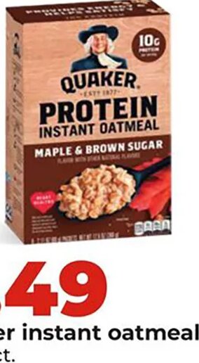 Quaker instant oatmeal at Hy-Vee