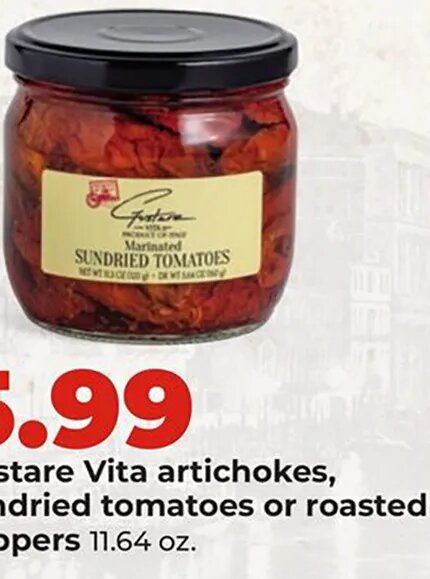 Gustare Vita artichokes, sundried tomatoes or roasted peppers
