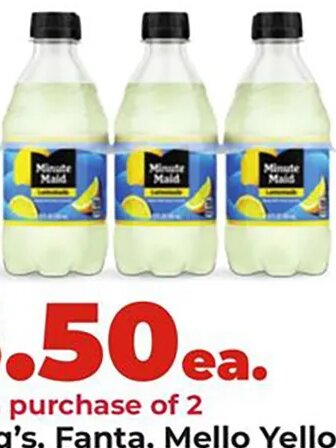 Barq's, Fanta, Mello Yello, Minute Maid, Mr. Pibb or Seagram's soda at Hy-Vee