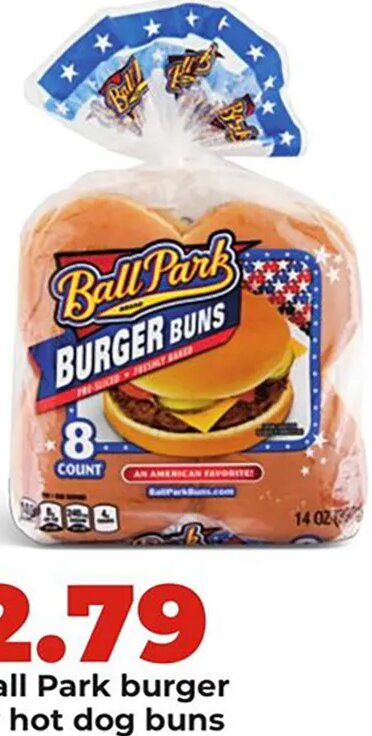 Ball Park burger or hot dog buns at Hy-Vee