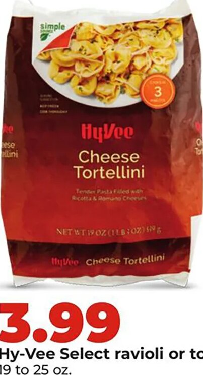 Hy-Vee Select ravioli or tortellini