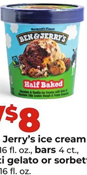 Ben & Jerry's ice cream, Talenti gelato or sorbetto