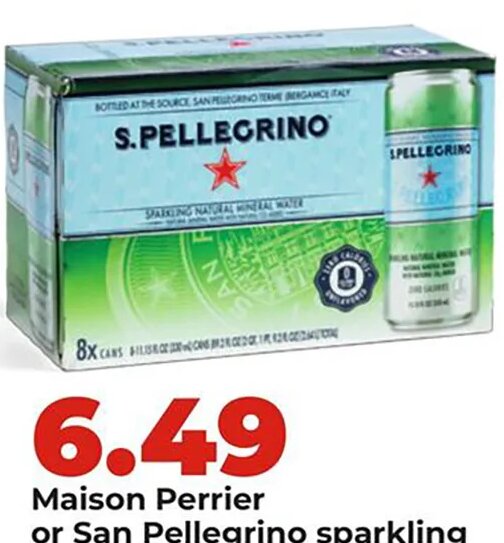 Maison Perrier or San Pellegrino sparkling water