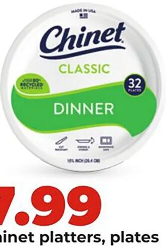 Chinet platters, plates or bowls