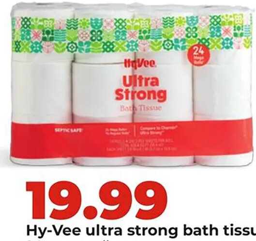 Hy-Vee ultra strong bath tissue at Hy-Vee