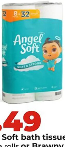 Angel Soft bath tissue or Brawny paper towels at Hy-Vee