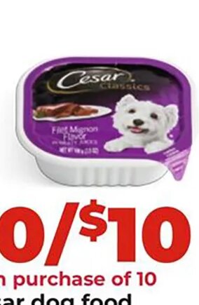 Cesar dog food at Hy-Vee