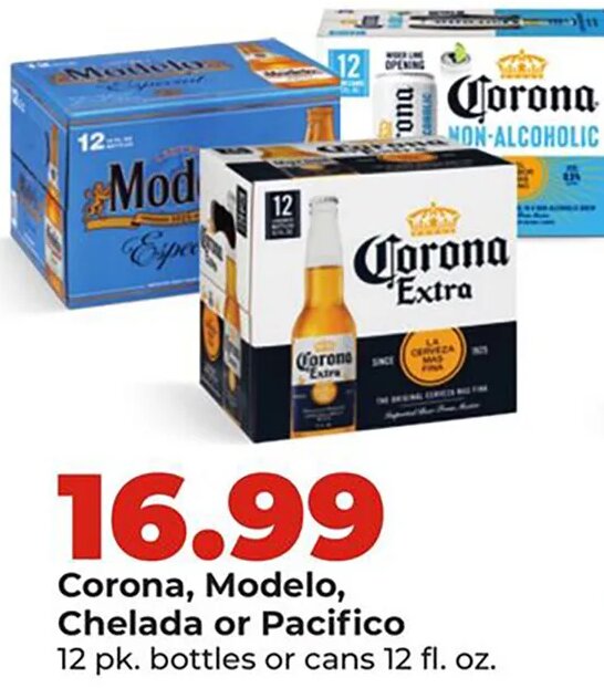 Corona, Modelo, Chelada or Pacifico at Hy-Vee